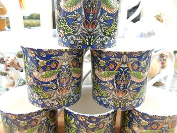 Set Of Six Palace Mugs In Blue Strawberry Thief Design, 3 of 12