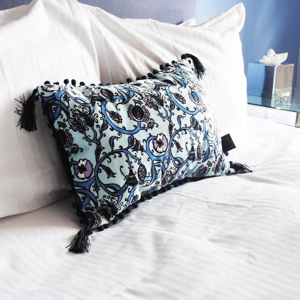 The Decorative Thistle Blues Eco Friendly Cushion, 1 of 3