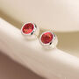 Mini Sterling Silver Flame Red Opal Stud Earrings, thumbnail 1 of 7