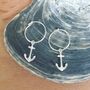Sterling Silver Anchor Hoops, thumbnail 1 of 1
