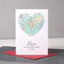 You Are My World Map Heart Valentine's Card, thumbnail 4 of 6