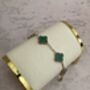 Rose Gold Green Clover Bracelet, thumbnail 4 of 6