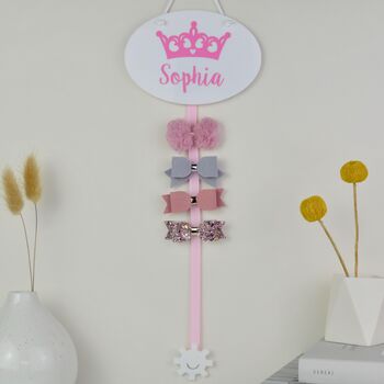 Personalised Crown Hair Bow Holder 15 Colours, 6 of 8