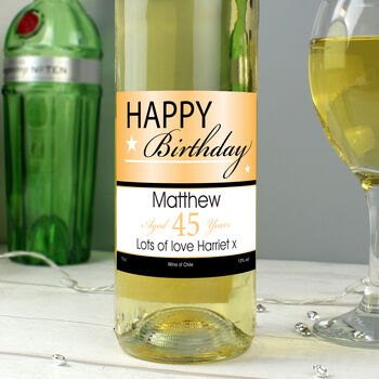 Personalised Happy Birthday White Wine, 3 of 5