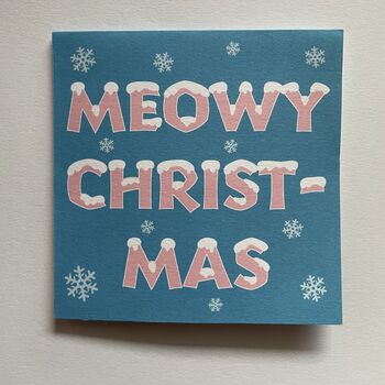 Handmade Surprise Cat In The Present Pop Up Christmas Card, 3 of 3