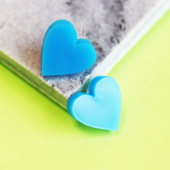 Blue Heart Acrylic Stud Earrings, 7 of 10