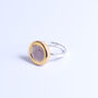 Sterling Silver, Ceramic, Glass And Gold Dawn Adjustable Ring, thumbnail 4 of 7