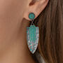 Antique Bronze And Turquoise Spear Drop Earrings, thumbnail 1 of 3