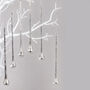 G Decor Set Of Six Mottled Silver Glass Long Droplets, thumbnail 1 of 4