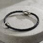 Men's Personalised Fine Leather Message Bracelet, thumbnail 2 of 11