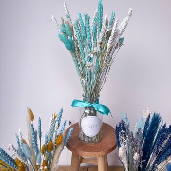 Blue Dried Flower Arrangement Vase Gift For Sister, 4 of 4