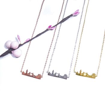 London Skyline Necklace Rose Or Gold Plated 925 Silver, 3 of 9