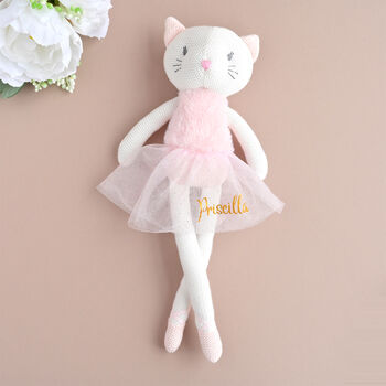 Personalised Cat Knitted Soft Toy, 3 of 4
