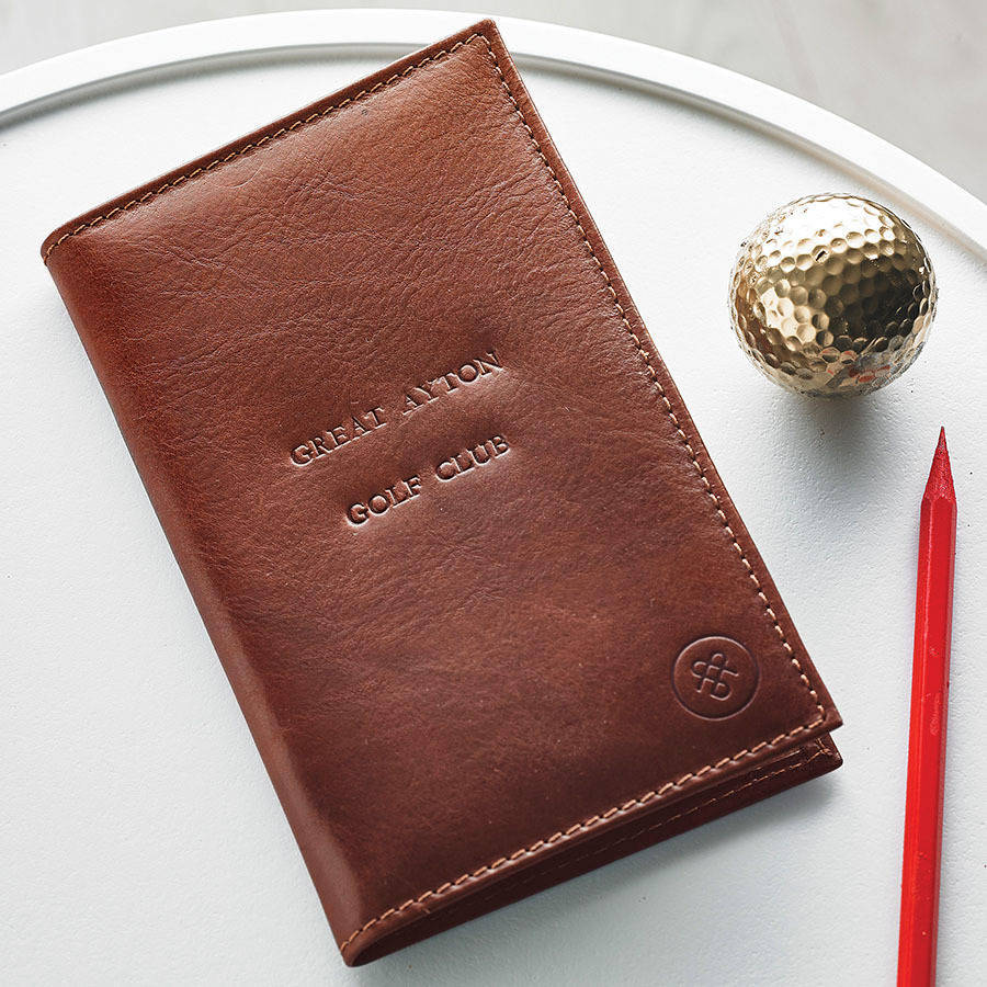 Personalised Leather Golf Card Holder. 'The Sestino', 1 of 12