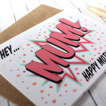 Personalised Mother's Day Card, Comic Book Style, 5 of 6