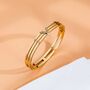 Gold Plated Crystal V Line Harmony Bangle Bracelet, thumbnail 7 of 11