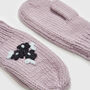 Forget Me Not Knitted Lilac Mittens, thumbnail 5 of 5