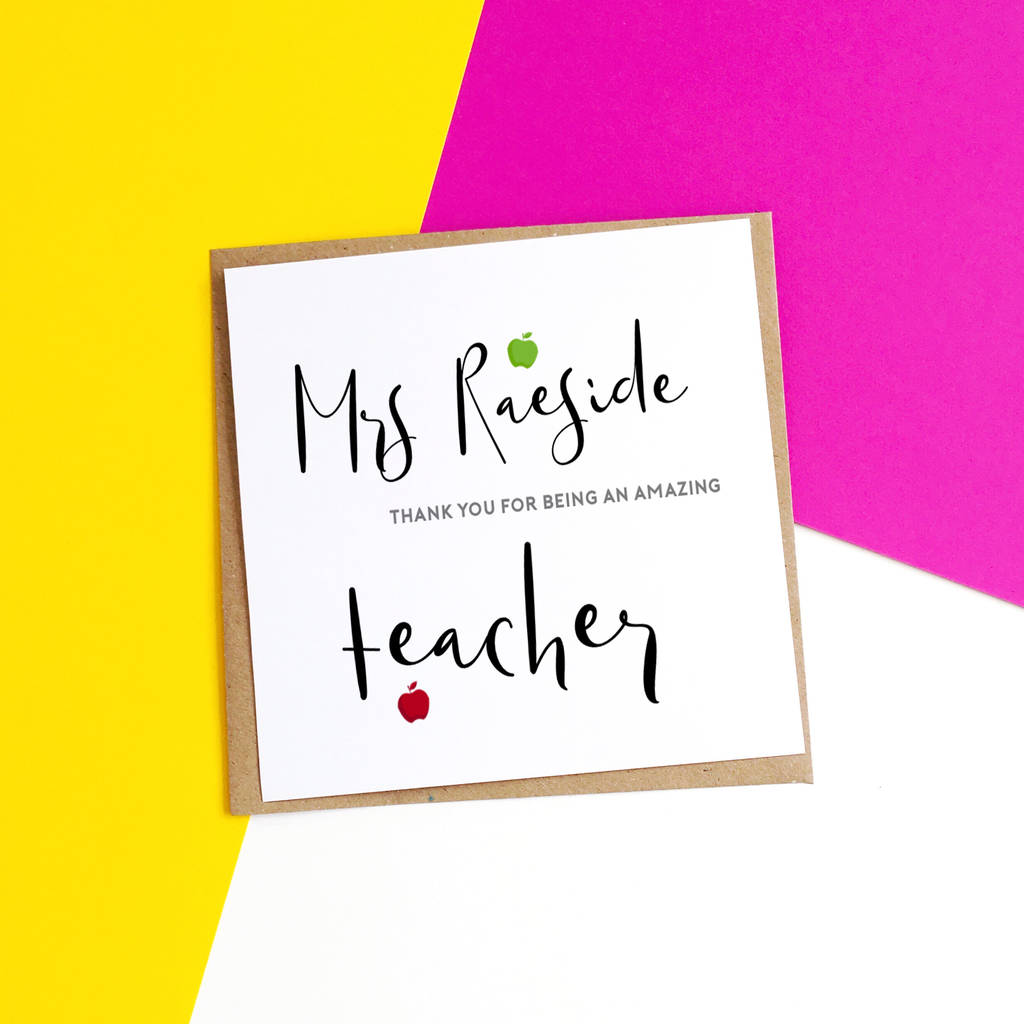 Personalised Amazing Teacher Card By Snappy Crocodile Designs ...