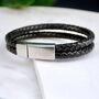 Personalised Men's Double Leather Plait Bracelet, thumbnail 7 of 11