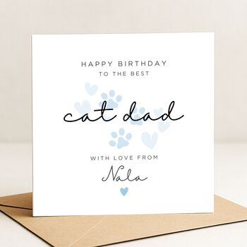 Cat Dad Birthday Card Personalised From Cat, 2 of 7