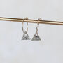 Sterling Silver Textured Triangle Charm Hoops, thumbnail 4 of 10