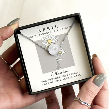 Personalised April Birth Flower Necklace, 5 of 6
