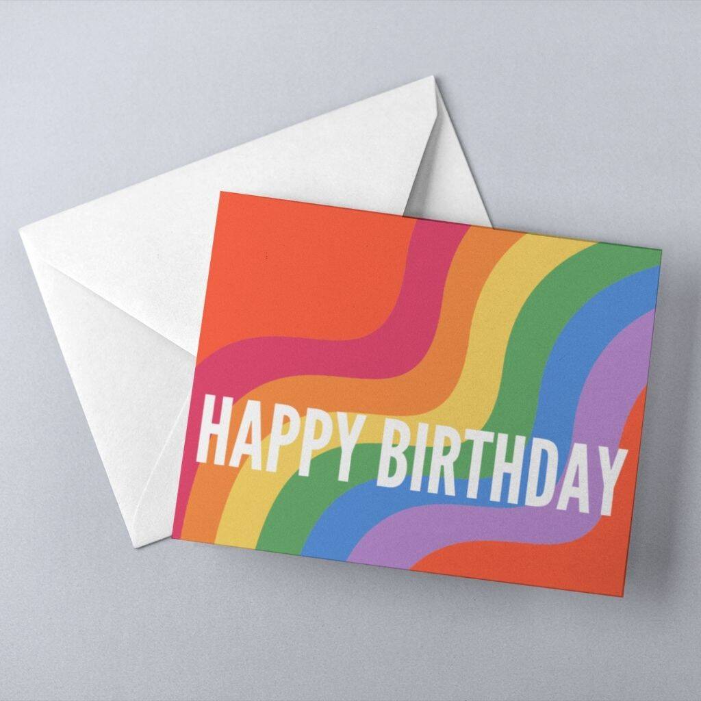 Happy Birthday Rainbow Greeting Card By Think2Speak