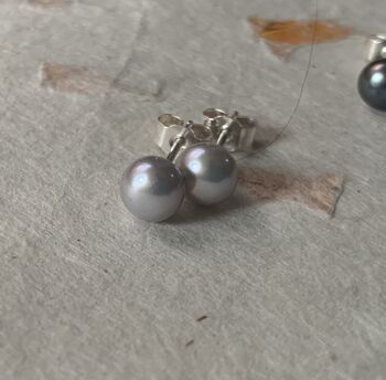 Freshwater Pearl And Sterling Silver Studs, 8 of 9