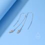 Sterling Silver Tiny Feather Ear Threaders, thumbnail 5 of 9