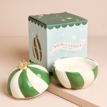 Candy Cane Stripe Bauble Candle, 9 of 9