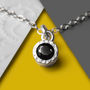 Black Spinel Textured Silver Necklace, thumbnail 1 of 5