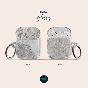 Grey Marble Air Pod Case With Keychain, 3 of 6