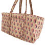 Block Print Flower Cotton Weekend Duffle Bag, thumbnail 3 of 8