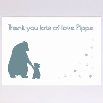 Personalised Bears Thank You Note Card Set, 4 of 7