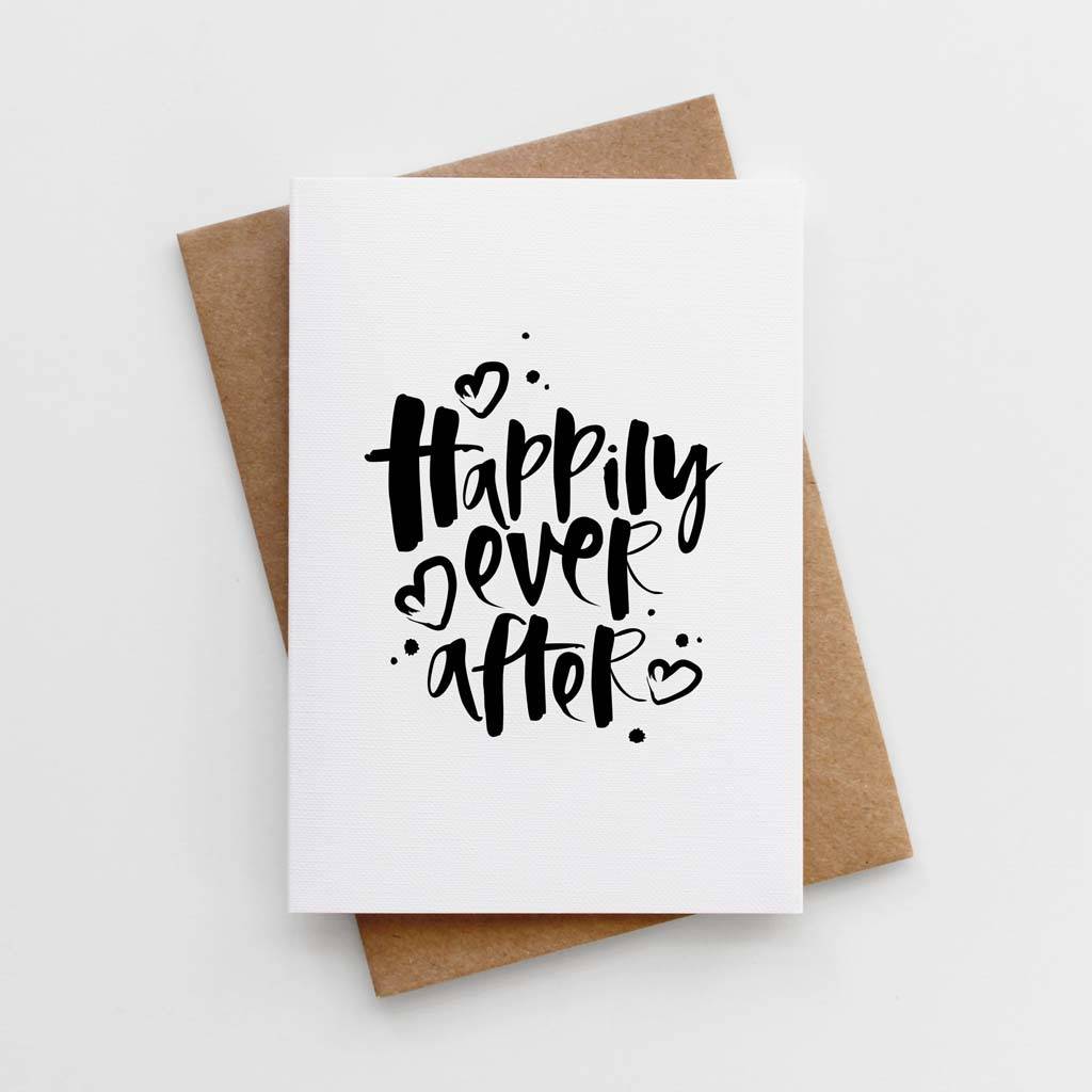 'happily ever after' wedding card by too wordy | notonthehighstreet.com