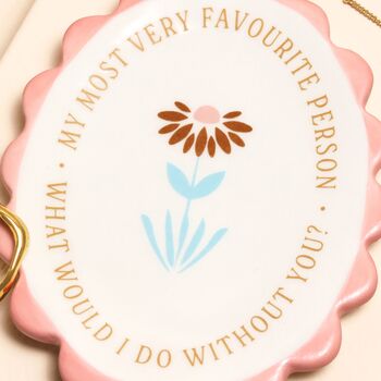 Pink Scallop Most Favourite Person Ceramic Trinket Dish, 2 of 2