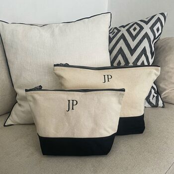 Black And Cream Personalised Wash Bag, 3 of 3