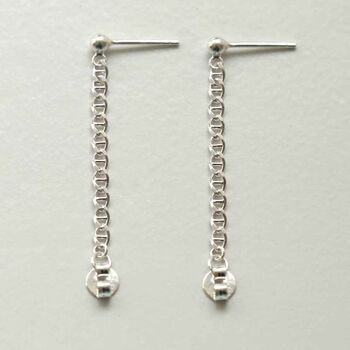 Sterling Silver Ball And Chain Studs, 4 of 5