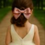 Sugar Rose Bow Barrette With A Pink Satin Drawstring Bag, thumbnail 1 of 6