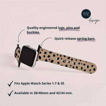 Beige Dots Vegan Leather Apple Watch Band, 6 of 6