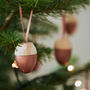 Personalised Hollow Wooden Acorn Christmas Decoration, thumbnail 3 of 5