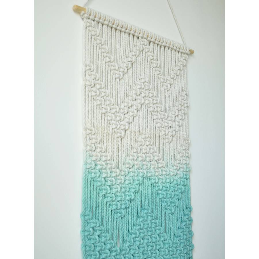 dip dyed chevron macrame wall hanging by brintage