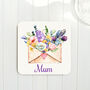 Personalised Flowers In An Envelope Coaster, thumbnail 2 of 2