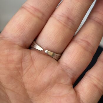 Swirl Pattern Silver Disc Adjustable Ring, 9 of 9