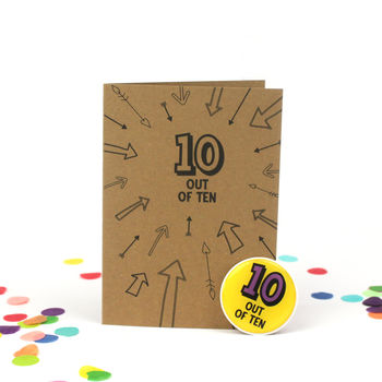 Ten Out Of Ten: 10th Birthday Sticker Badge Card, 2 of 3