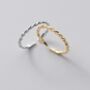 Sterling Silver Twist Design Adjustable Ring, thumbnail 1 of 4