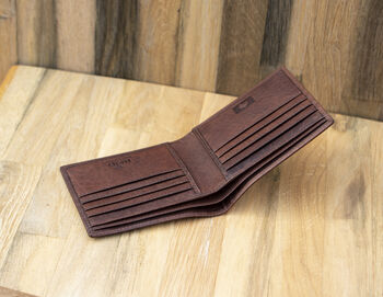 Personalised Men's Colombian Leather Small Wallet Rfid, 7 of 9