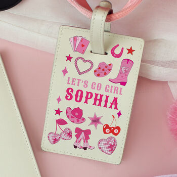 Personalised Cowgirl Passport Holder And Luggage Tag, 4 of 4