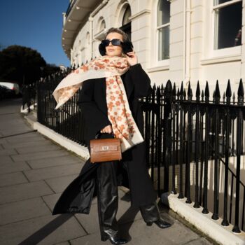 Gingerbread Man Print Scarf In Personalised Gift Box, 3 of 7