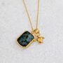 The Duo Emerald Necklace, Gold Plated, thumbnail 8 of 12